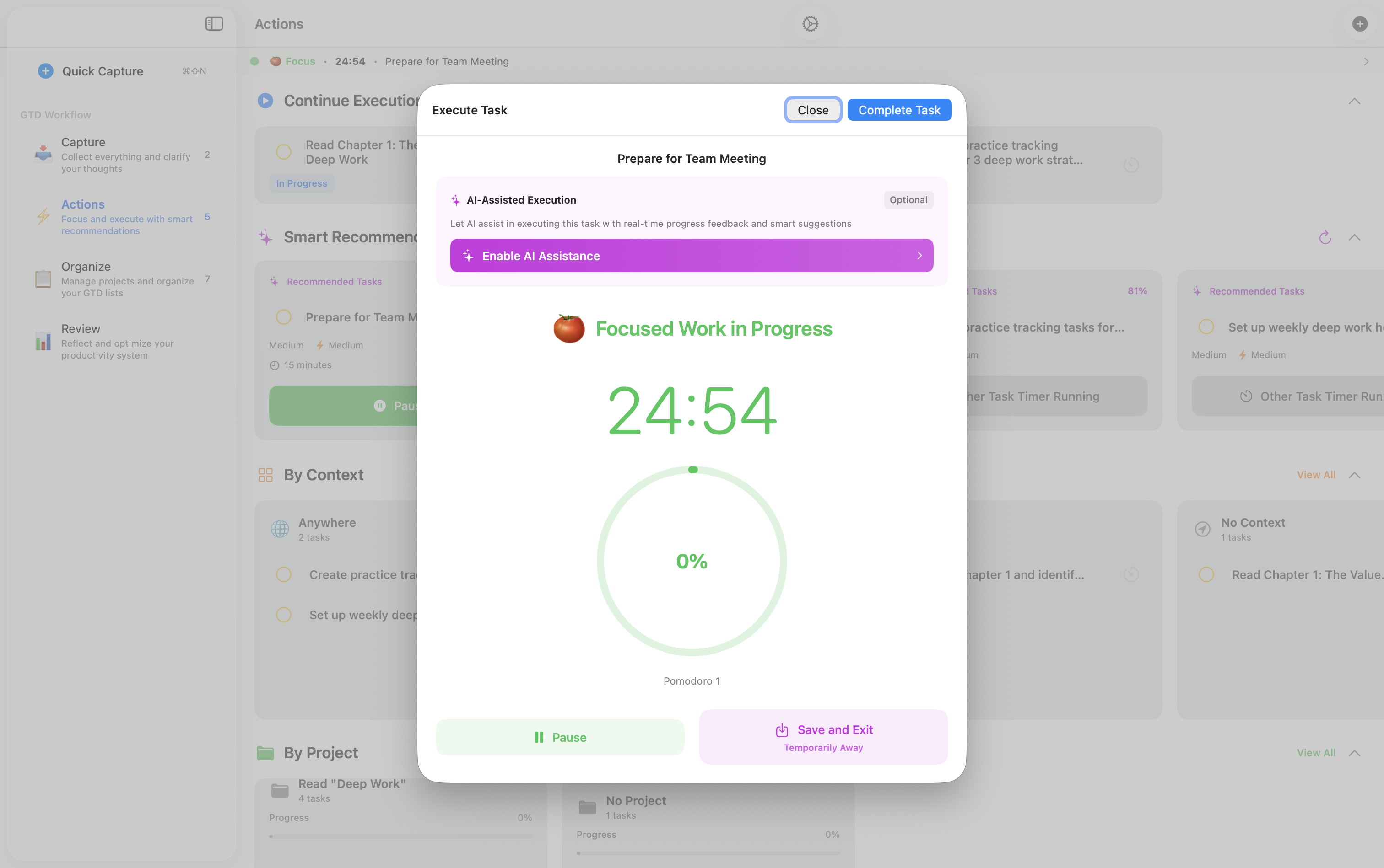 Mac Pomodoro Timer Interface